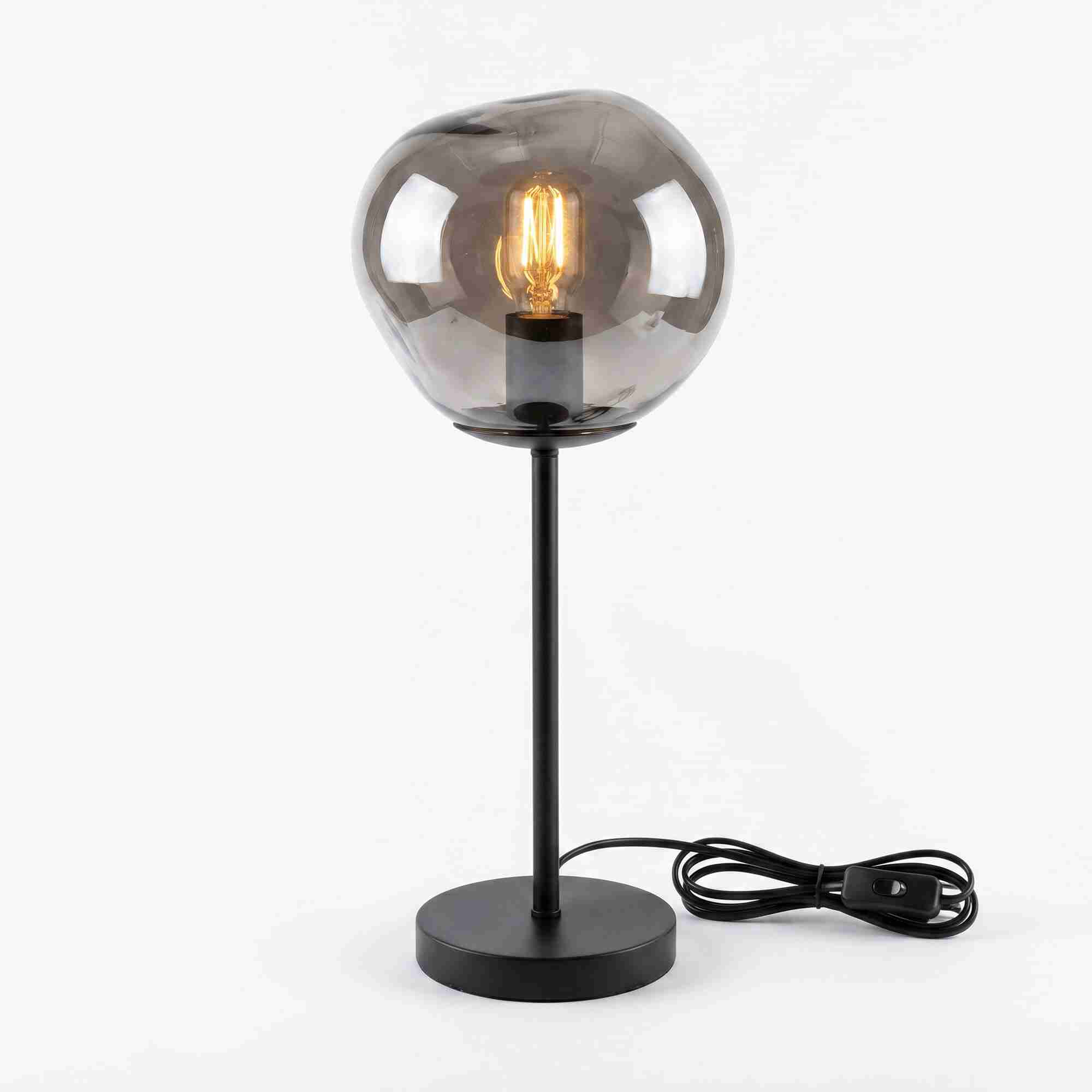 BASE Tafellamp Kasim 1-lamps, Glas - Smoke
