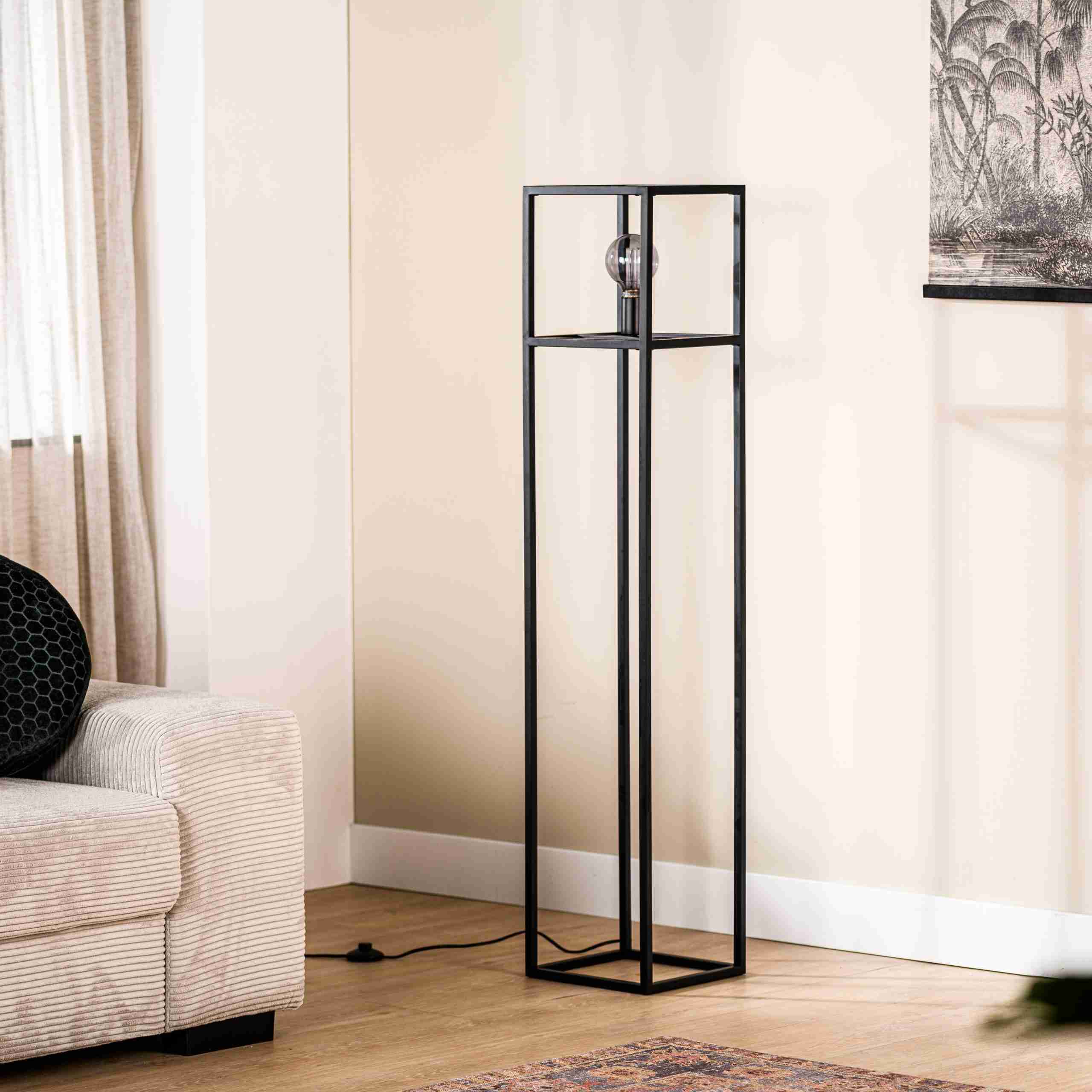 BASE Vloerlamp Justyne 1-lamps - Zwart