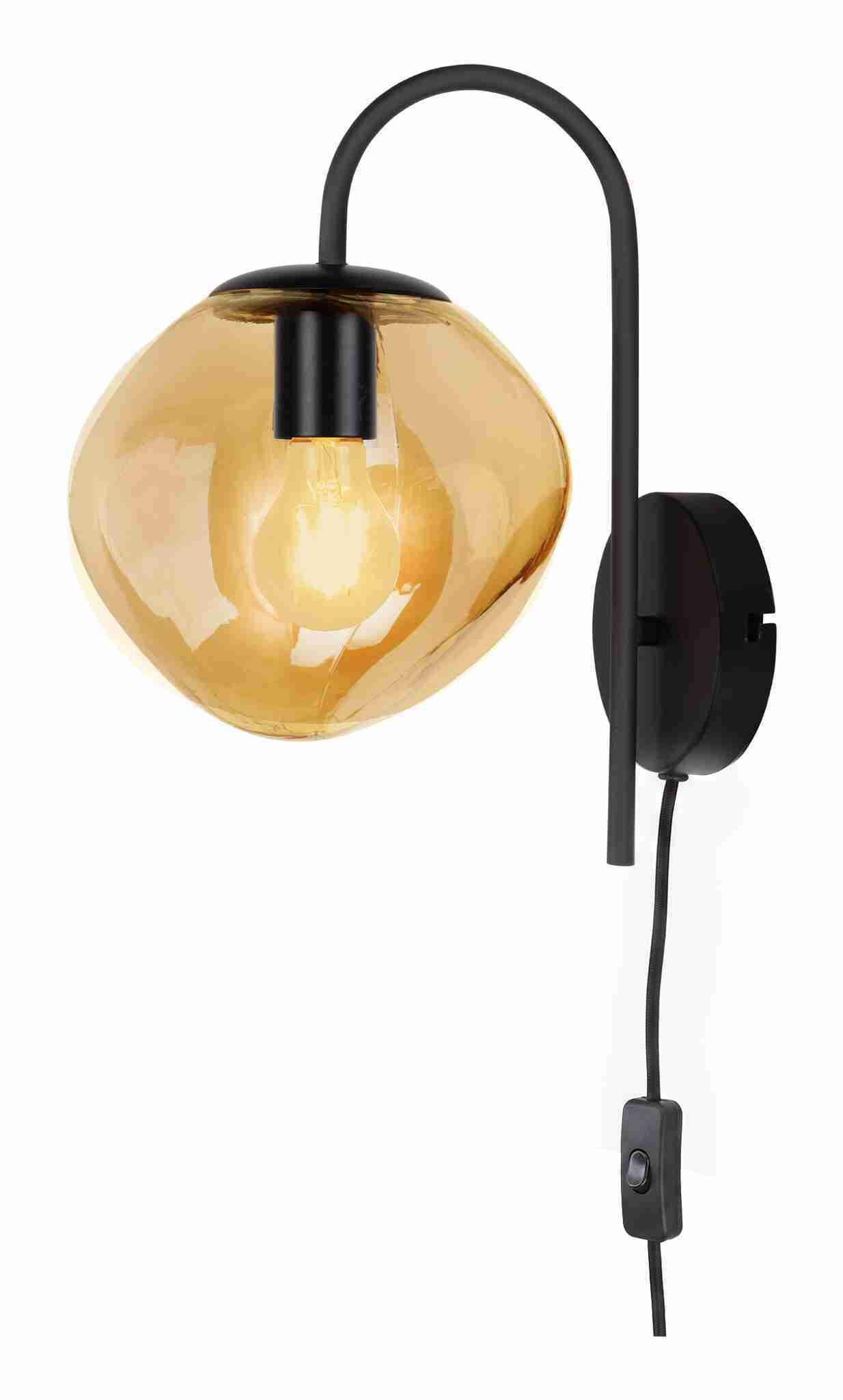 BASE Wandlamp Kasim 1-lamps, Glas - Amber