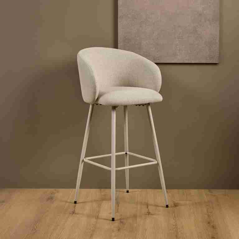 Bendt Barkruk Cristi Stof - Beige (zithoogte 78cm)