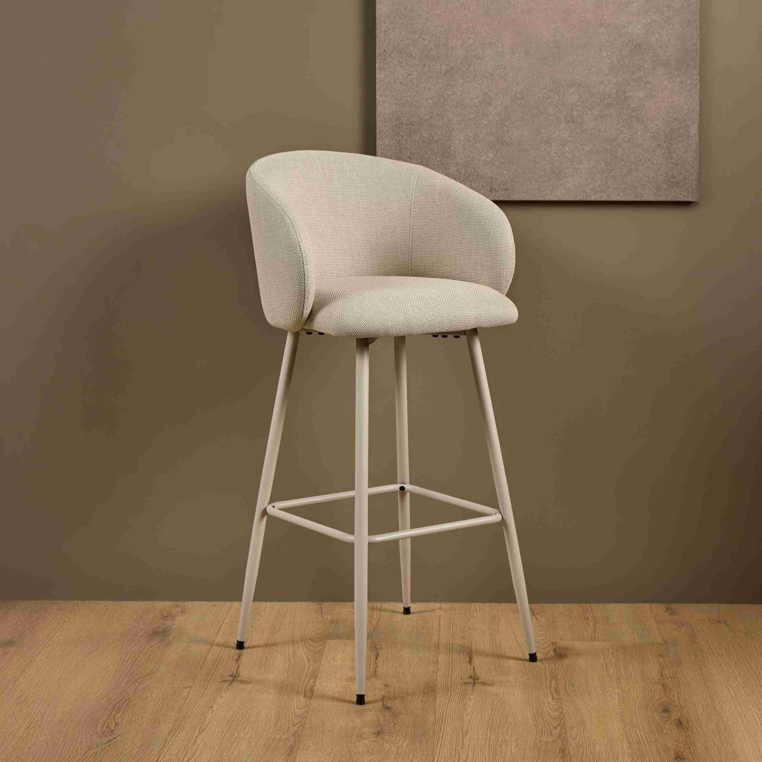 Bendt Barkruk Cristi Stof - Beige (zithoogte 78cm)