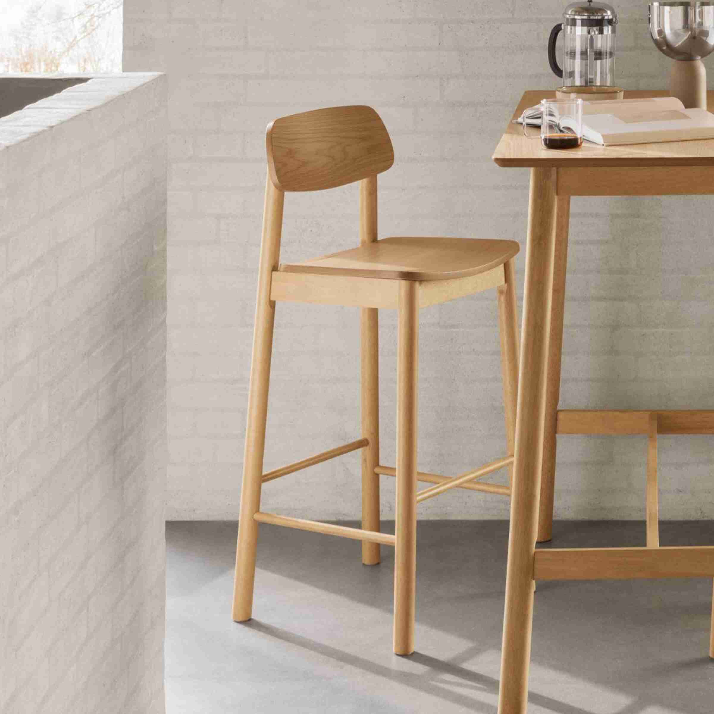 Bendt Barkruk Vernard Eiken (zithoogte 74cm) - Naturel