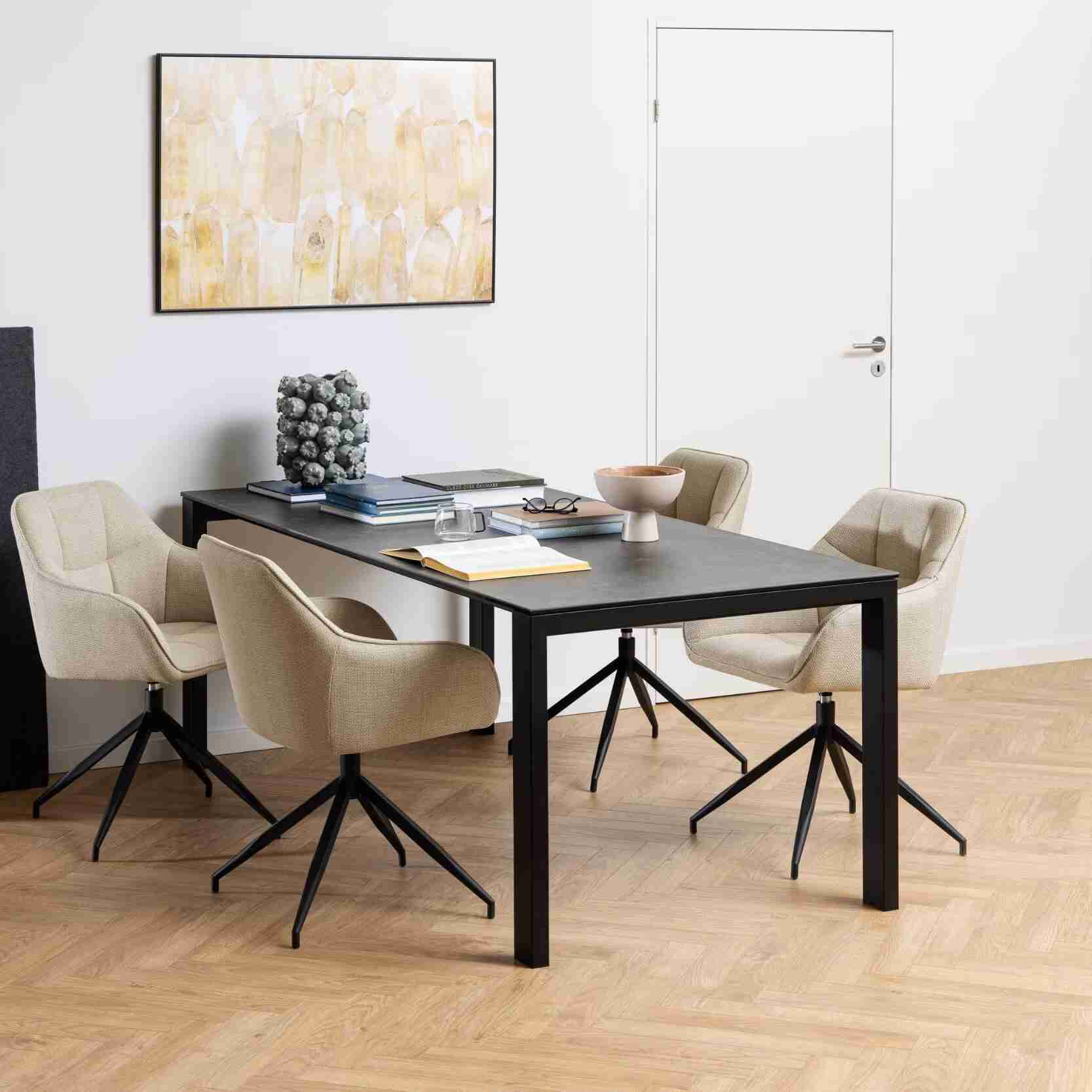 Bendt Eettafel Latandra Keramiek, 200 x 90cm - Zwart