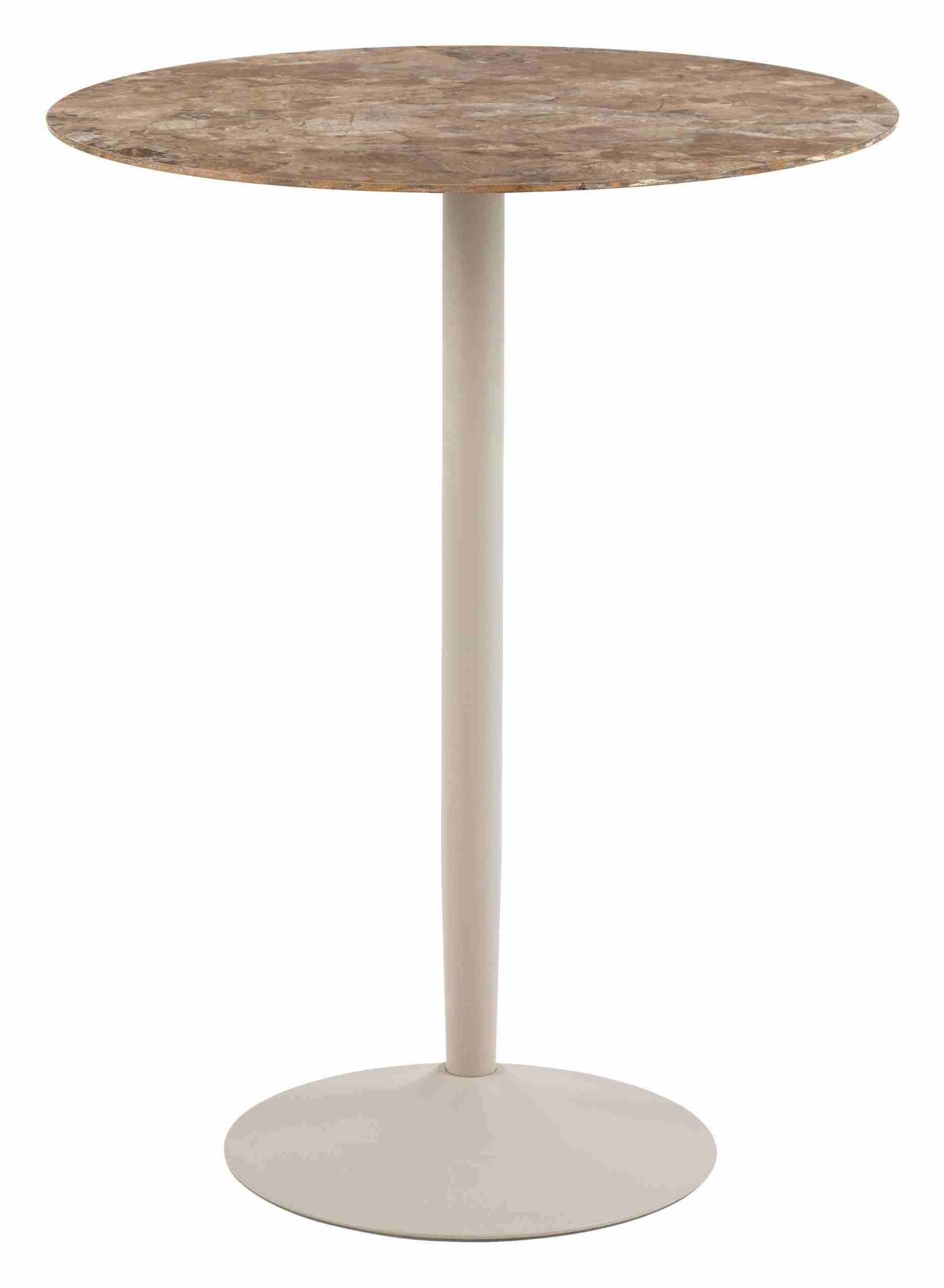 Bendt Ronde Bartafel Tempest Keramiek met marmerlook, 80cm - Bruin/Grijs