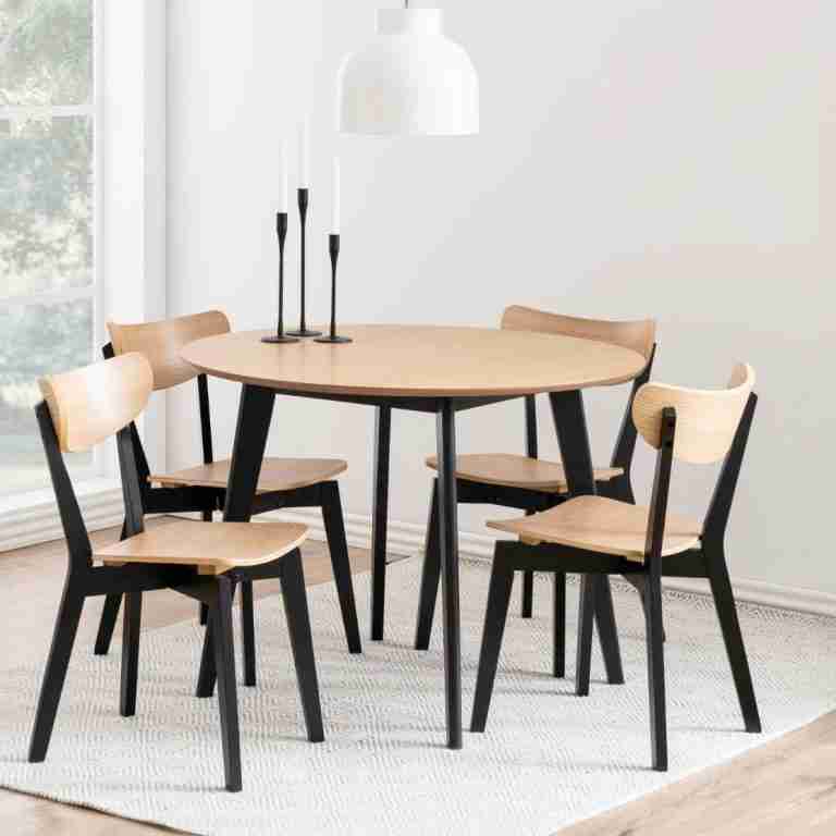 Bendt Ronde Eettafel Torkil √ò105cm - Naturel/Zwart