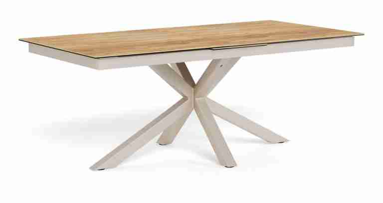 Bendt Uitschuifbare Eettafel Line Keramiek met eikenlook, 200/240 x 100cm - Naturel