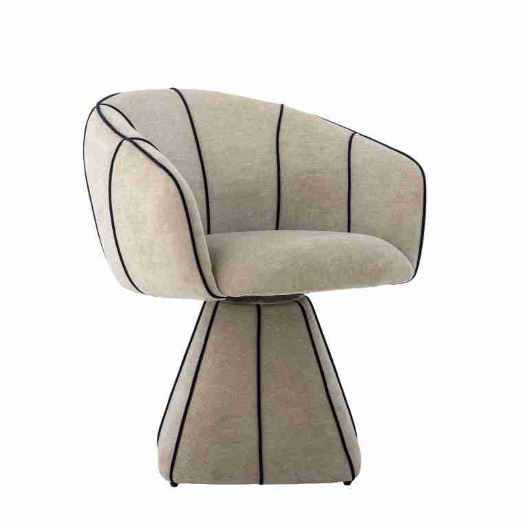 Bloomingville Draaifauteuil Semilie Velvet - Naturel