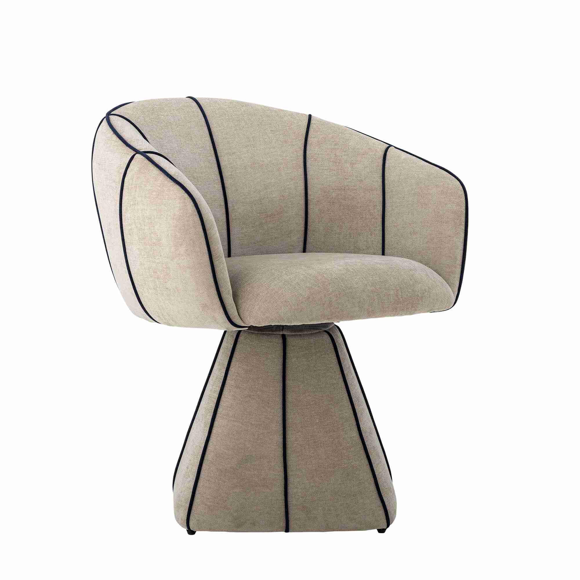 Bloomingville Draaifauteuil Semilie Velvet - Naturel