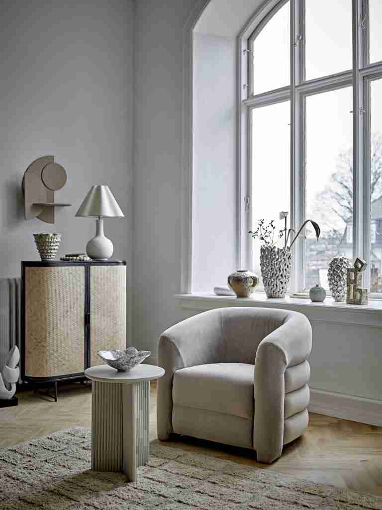 Bloomingville Fauteuil Joel Fluweel - Grijs