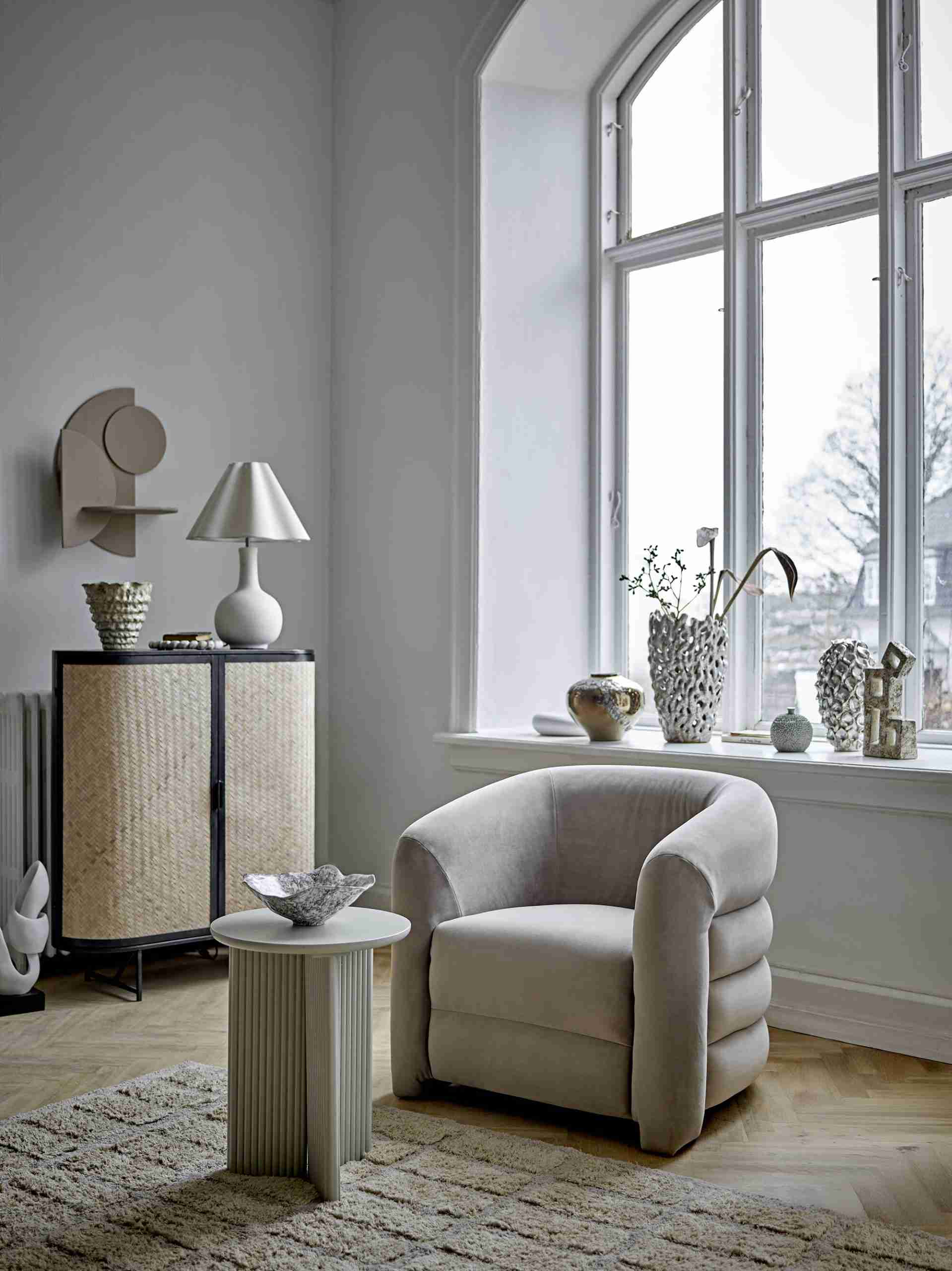 Bloomingville Fauteuil Joel Fluweel - Grijs