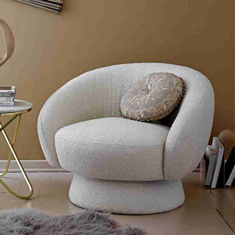 Bloomingville Fauteuil Ted Bouclé - Off White