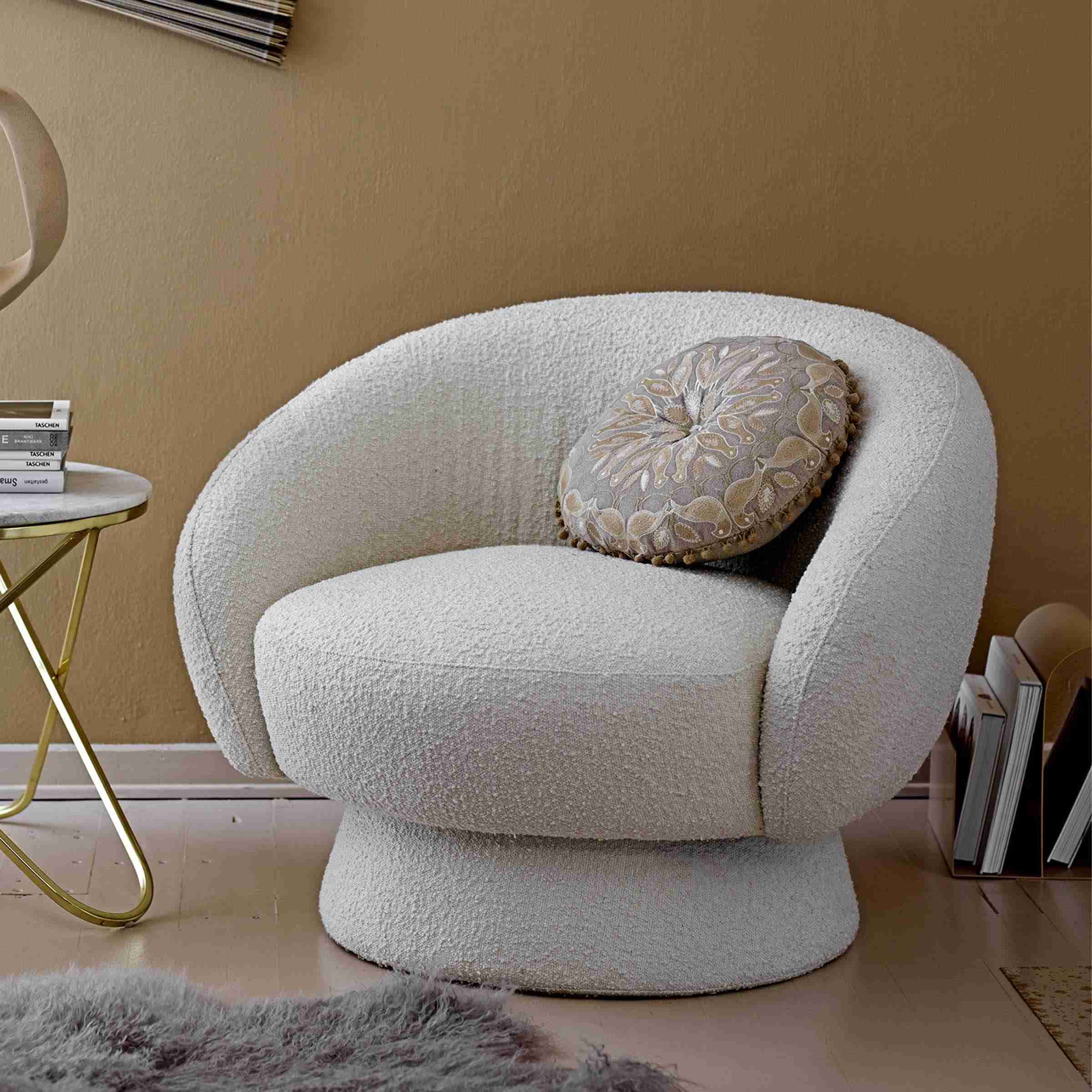 Bloomingville Fauteuil Ted Bouclé - Off White