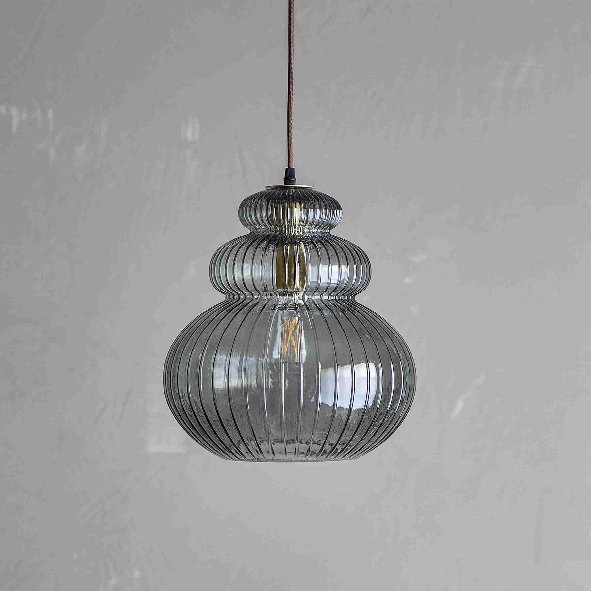 Bloomingville Hanglamp Sybia Glas, 32cm - Grijs