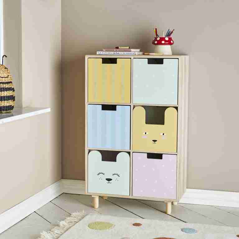 Bloomingville MINI Boekenkast Calle, 90 x 55cm - Meerkleurig