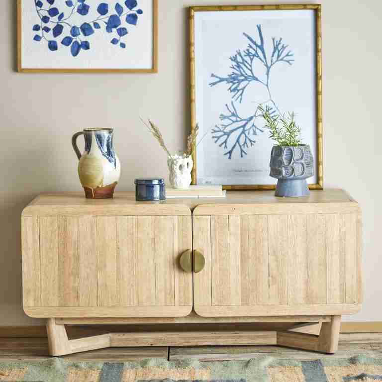 Bloomingville Opbergkast Serrone Rubberhout, 55 x 120cm - Naturel