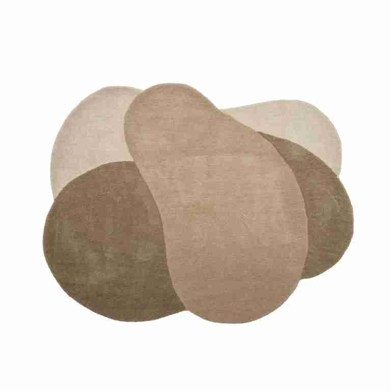 Bloomingville Organisch Vloerkleed Denton Wol, 110 x 140cm - Bruin