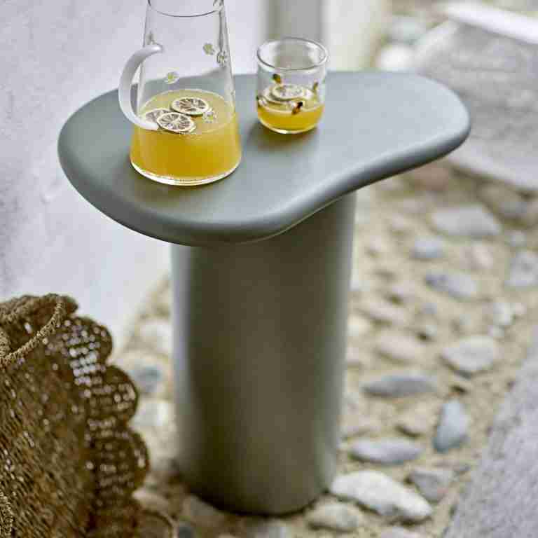 Bloomingville Outdoor Bijzettafel Marcey 50 x 35cm - Grijs - Organisch