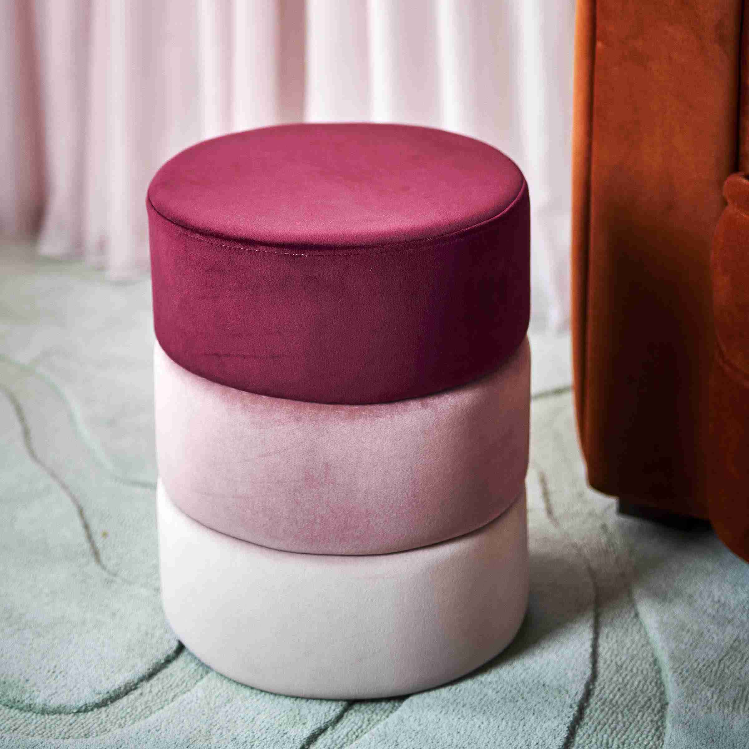 Bloomingville Poef Bilbao 39cm - Roze