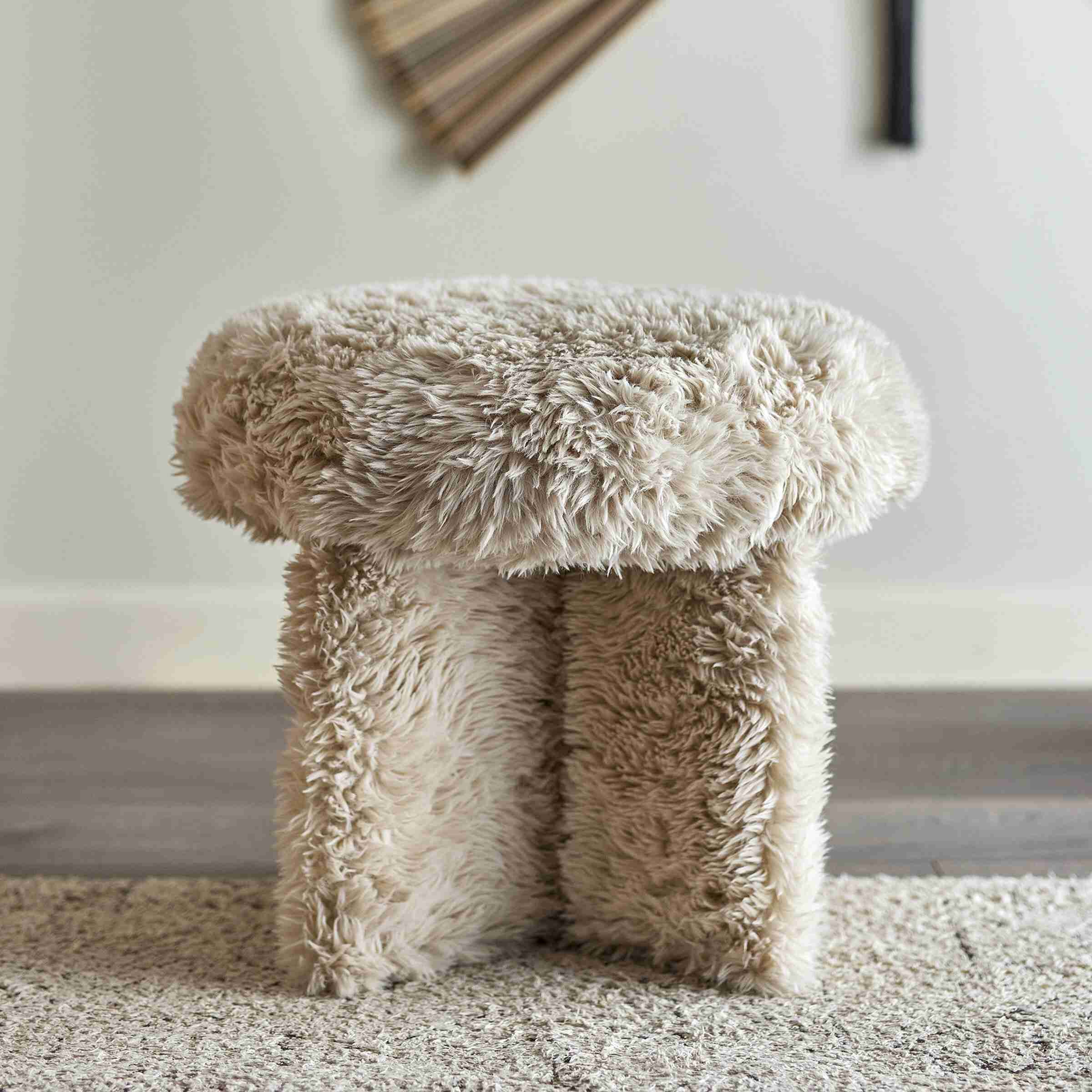 Bloomingville Poef Frikka Fluffy - Naturel