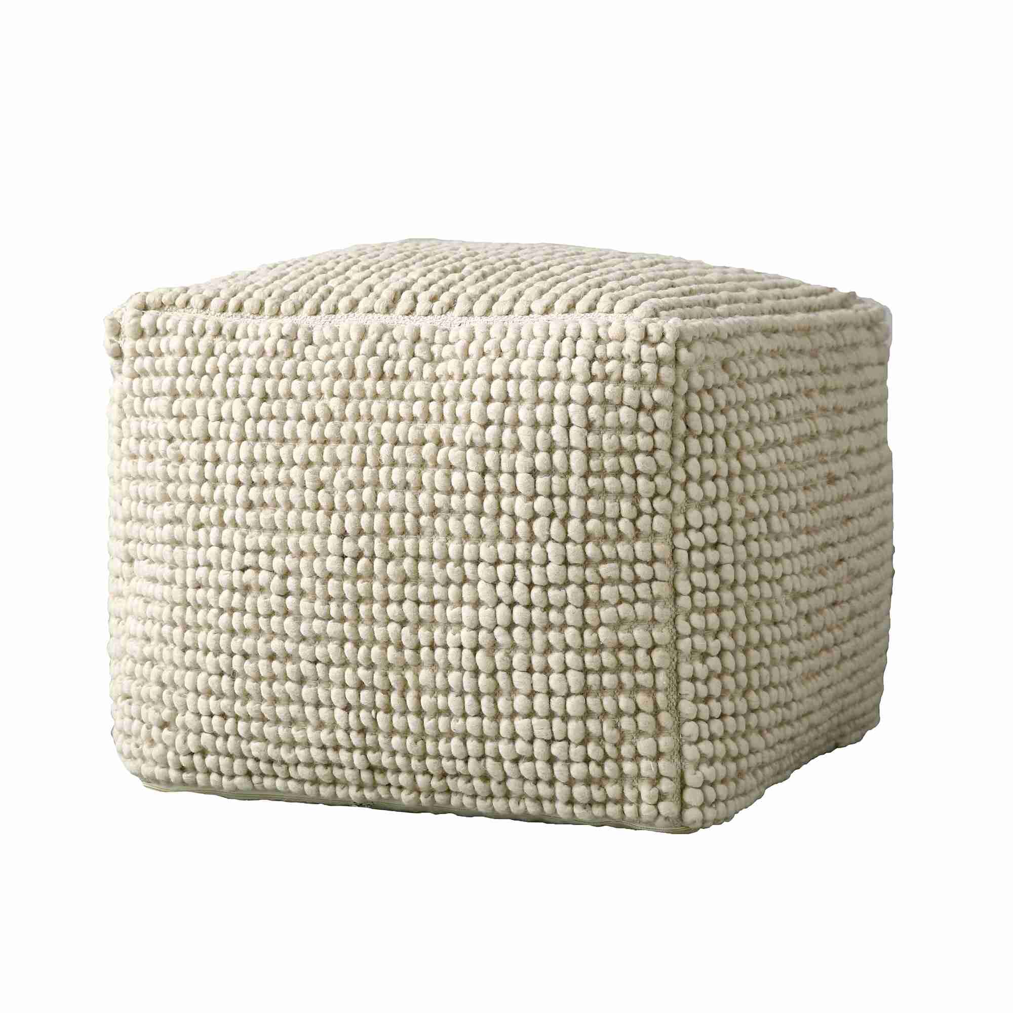 Bloomingville Poef Suna Wol - Beige