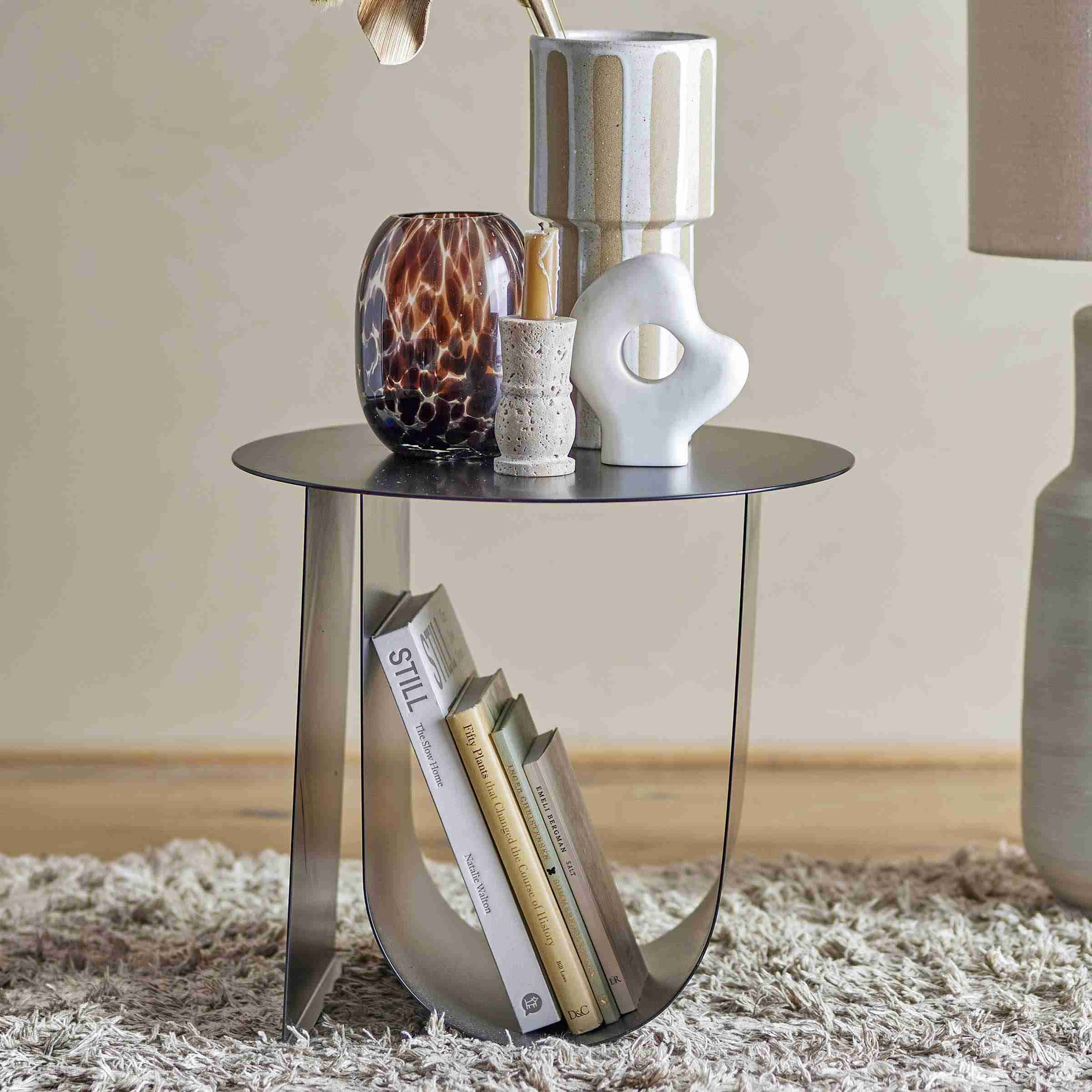 Bloomingville Ronde Bijzettafel Cher 43cm - Zwart - Vierkant