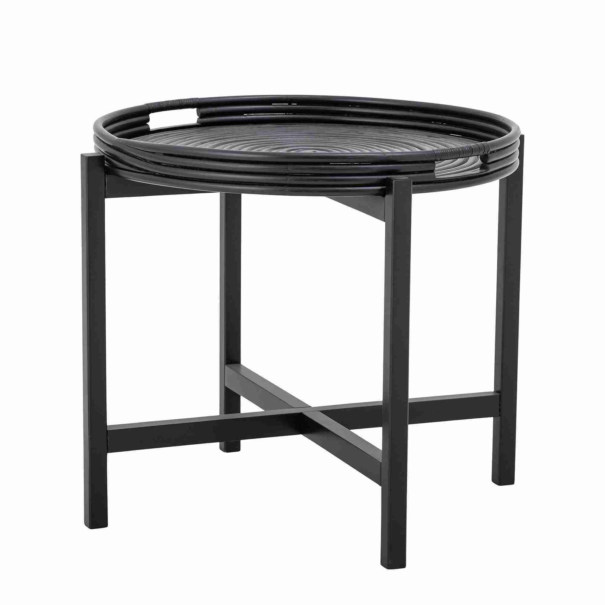 Bloomingville Ronde Bijzettafel Milli Rotan 60cm - Zwart