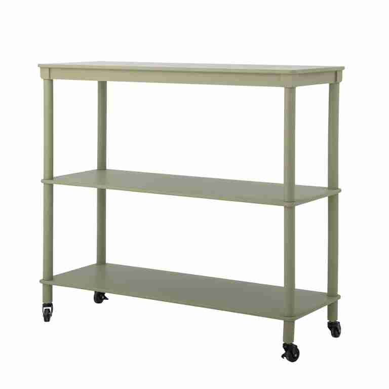Bloomingville Sidetable Harald Met wieltjes, 102cm - Groen