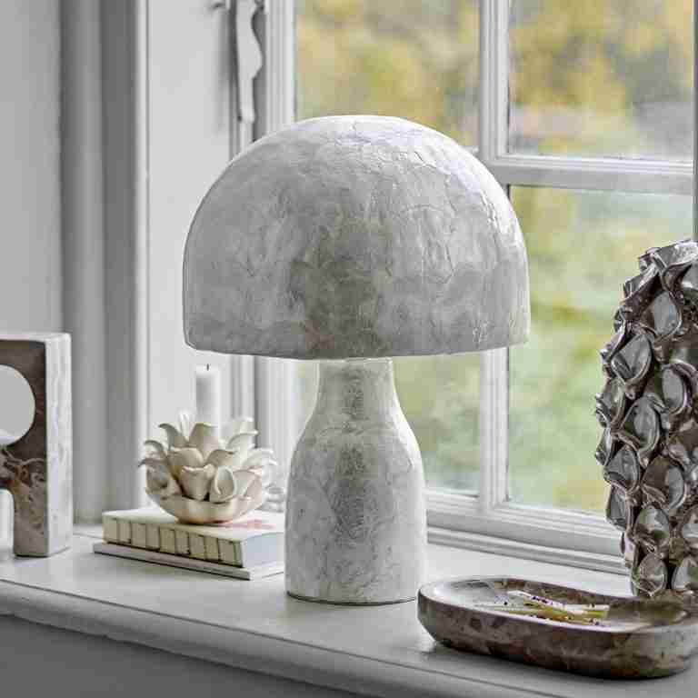 Bloomingville Tafellamp Adria Capiz-schelp, 43cm hoog - Mother of pearl