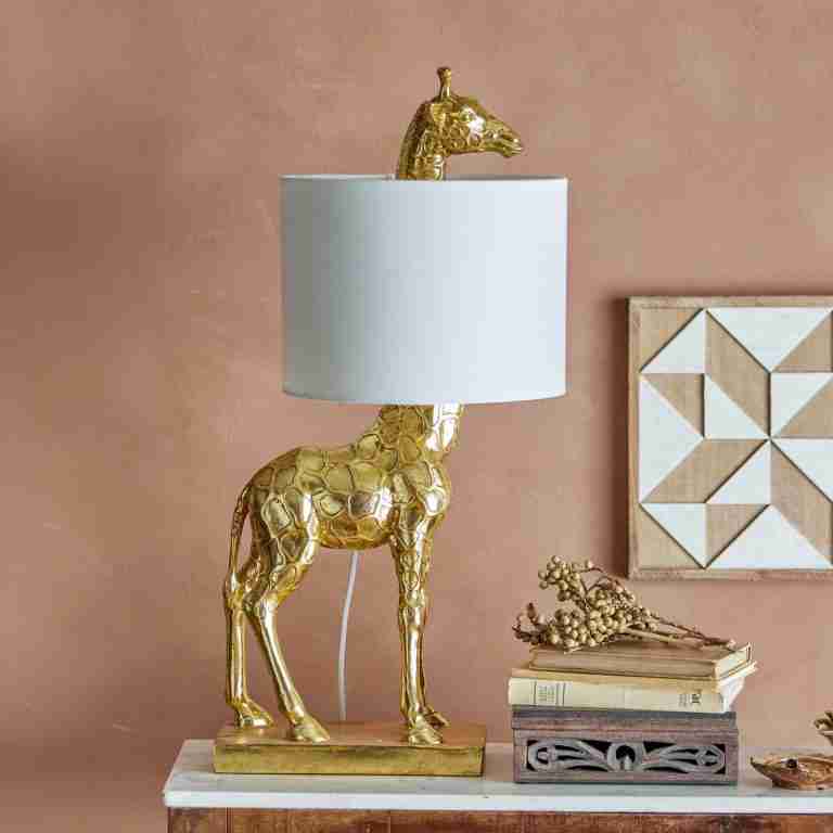 Bloomingville Tafellamp Silas Giraffe, 70cm hoog - Goud
