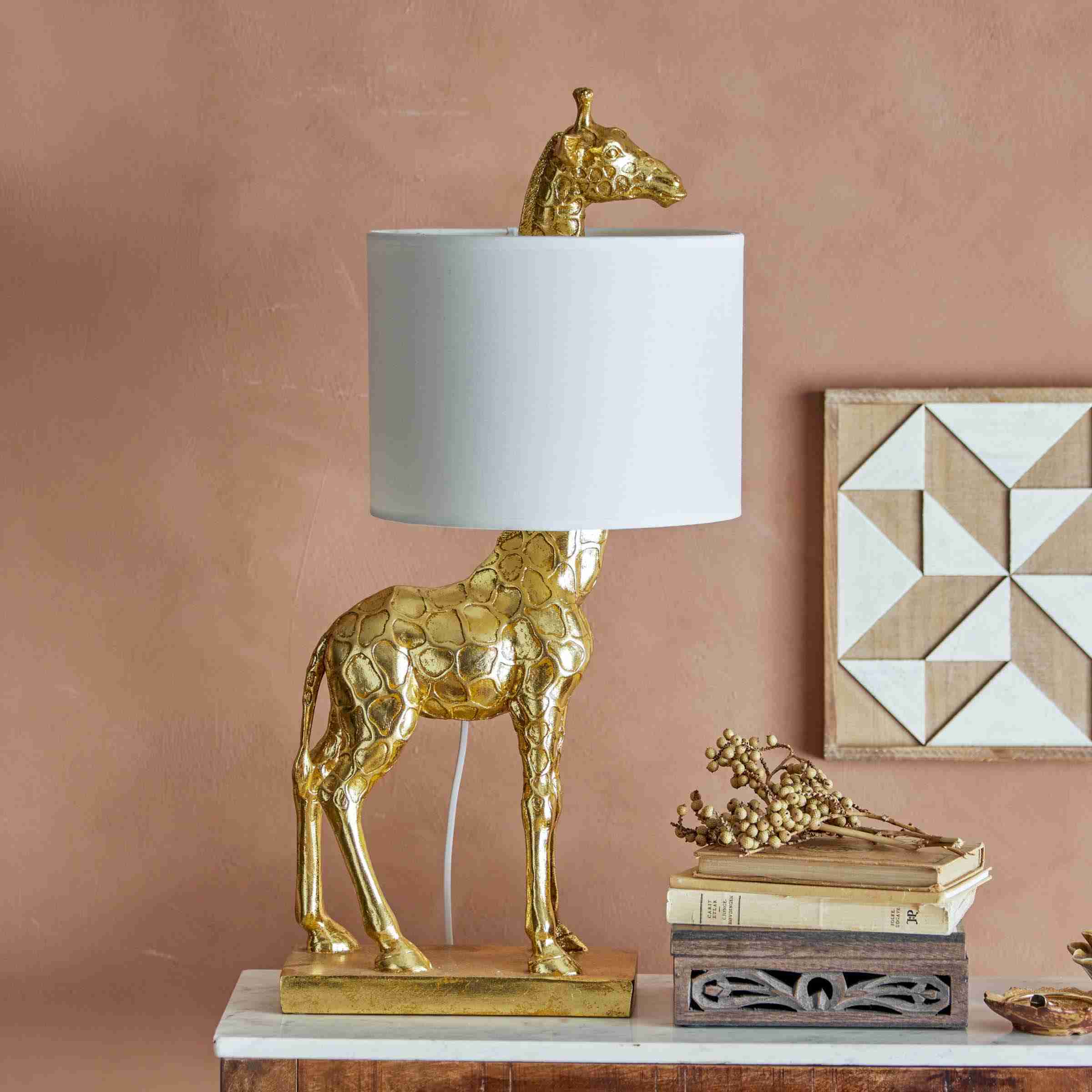 Bloomingville Tafellamp Silas Giraffe, 70cm hoog - Goud