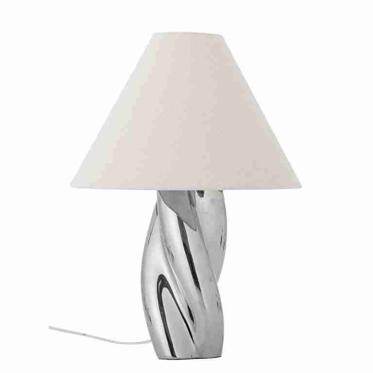 Bloomingville Tafellamp Silva Linnen en steen, 49cm hoog - Zilver