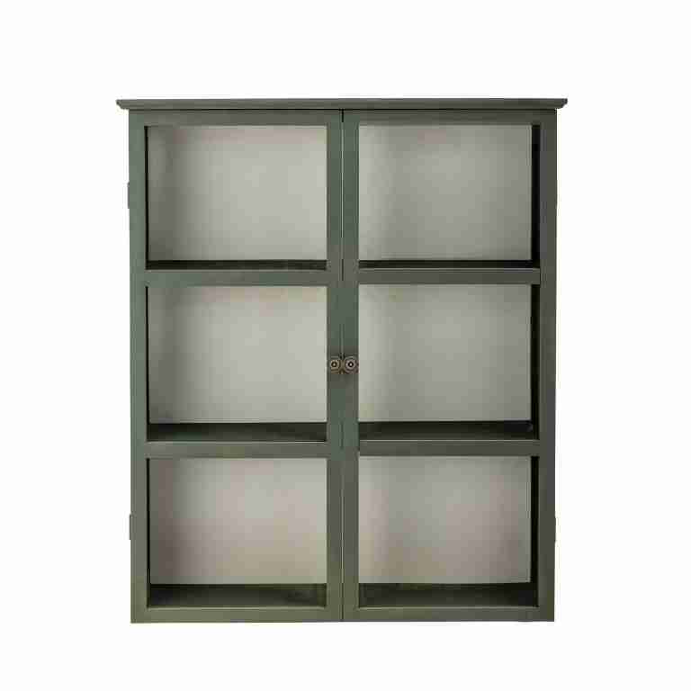 Bloomingville Vitrinekast Tone Hout en glas, 100 x 85cm - Grijs