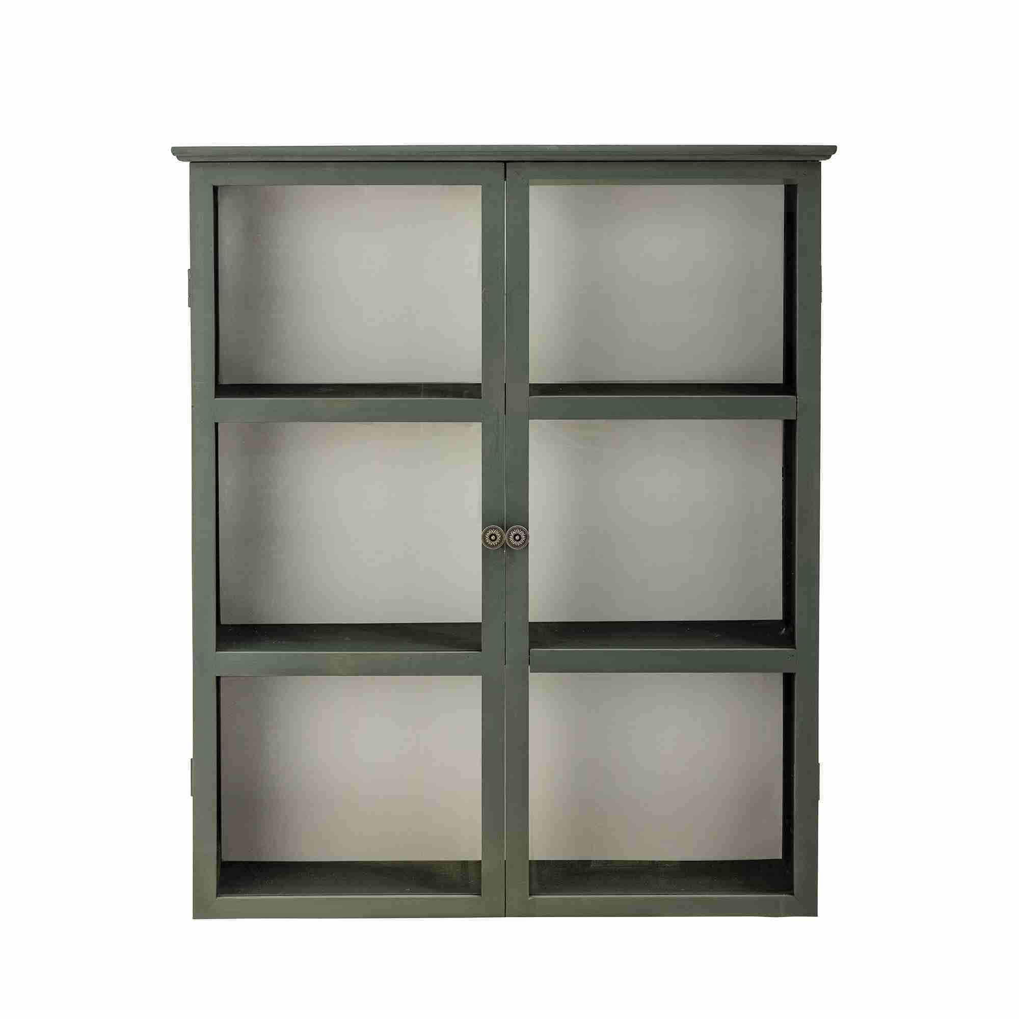 Bloomingville Vitrinekast Tone Hout en glas, 100 x 85cm - Grijs