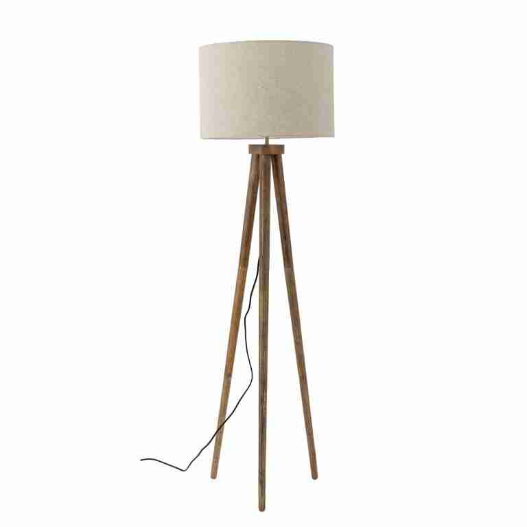 Bloomingville Vloerlamp Etienne Linnen en mangohout, 156cm hoog - Bruin