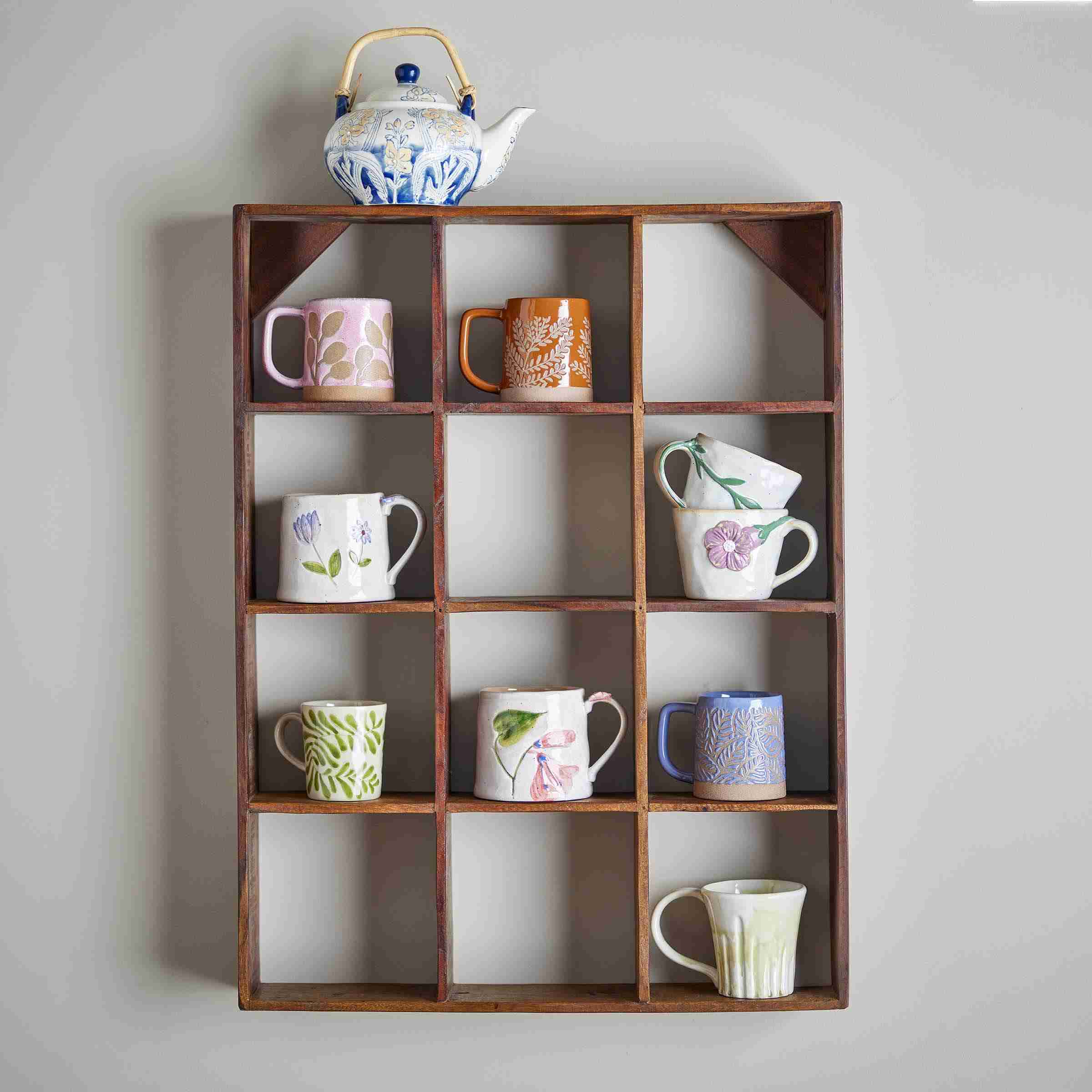 Bloomingville Wandrek Tilo Gerecycled hout, 70 x 53cm - Bruin
