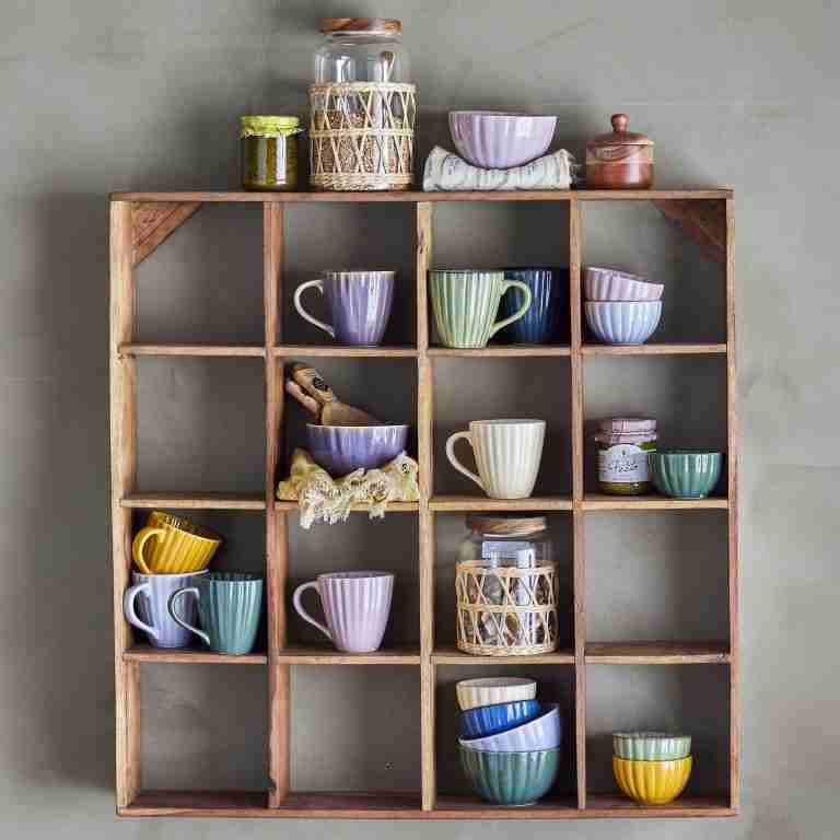 Bloomingville Wandrek Tilo Gerecycled hout, 70 x 70cm - Bruin
