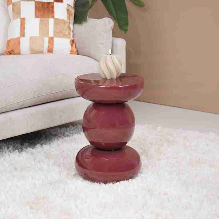 Brix Ronde Bijzettafel Dex 33cm - Maroon