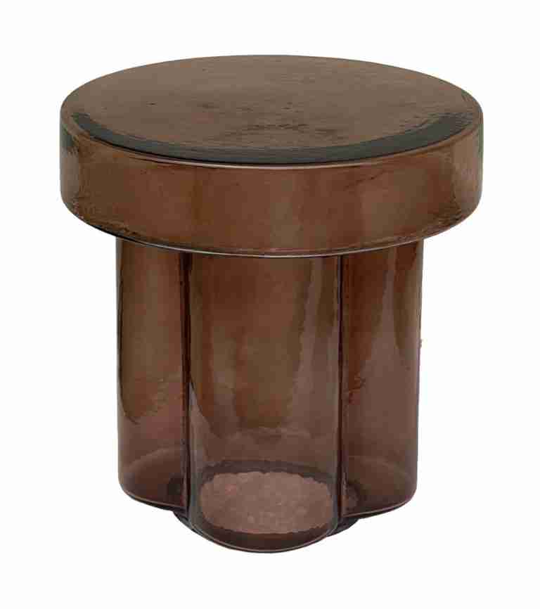 Brix Ronde Bijzettafel Lio Glas, √ò40cm - Smoke Brown