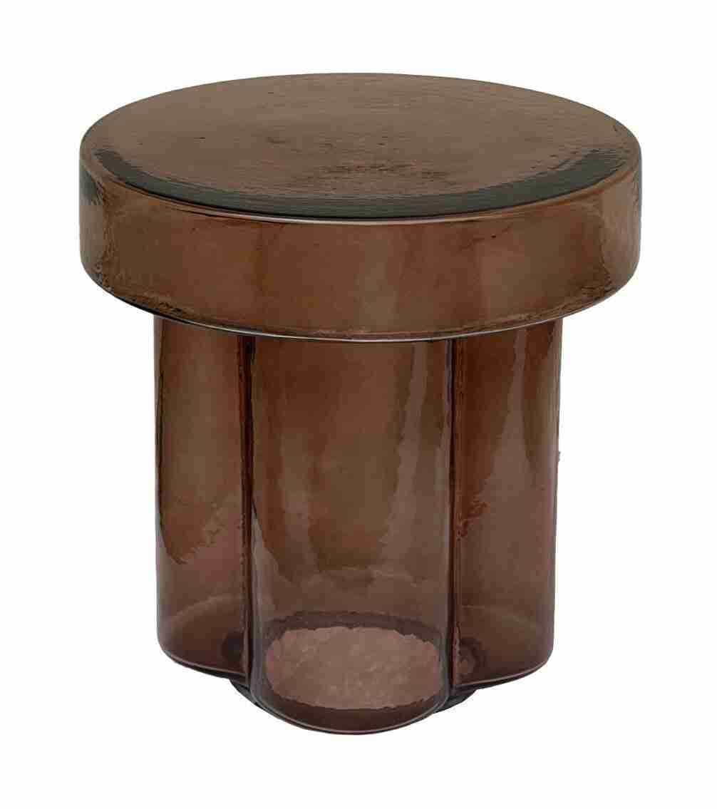 Brix Ronde Bijzettafel Lio Glas, √ò40cm - Smoke Brown