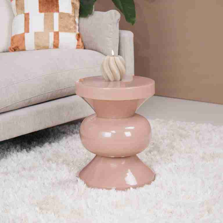 Brix Ronde Bijzettafel Ole 36cm - Vintage Roze