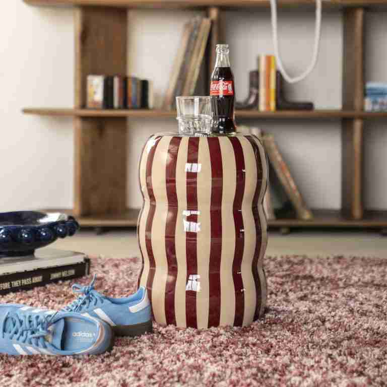 By-Boo Bijzettafel Candice 28cm - Beige/Burgundy - Rond