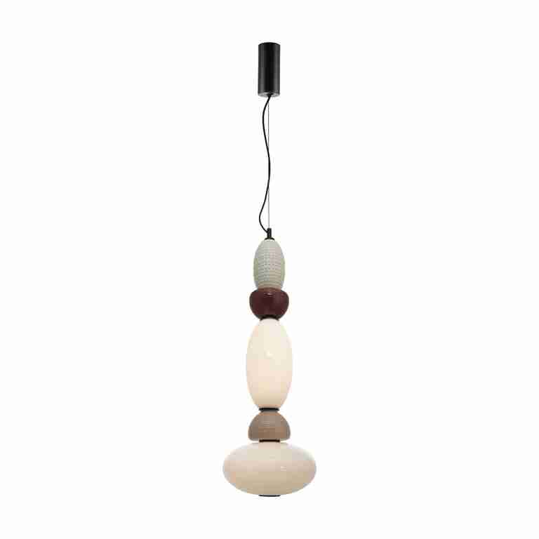 By-Boo Hanglamp Garca Verticaal, Keramiek en glas - Veelkleurig