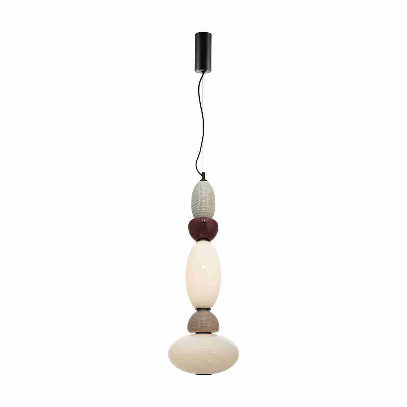 By-Boo Hanglamp Garca Verticaal, Keramiek en glas - Veelkleurig