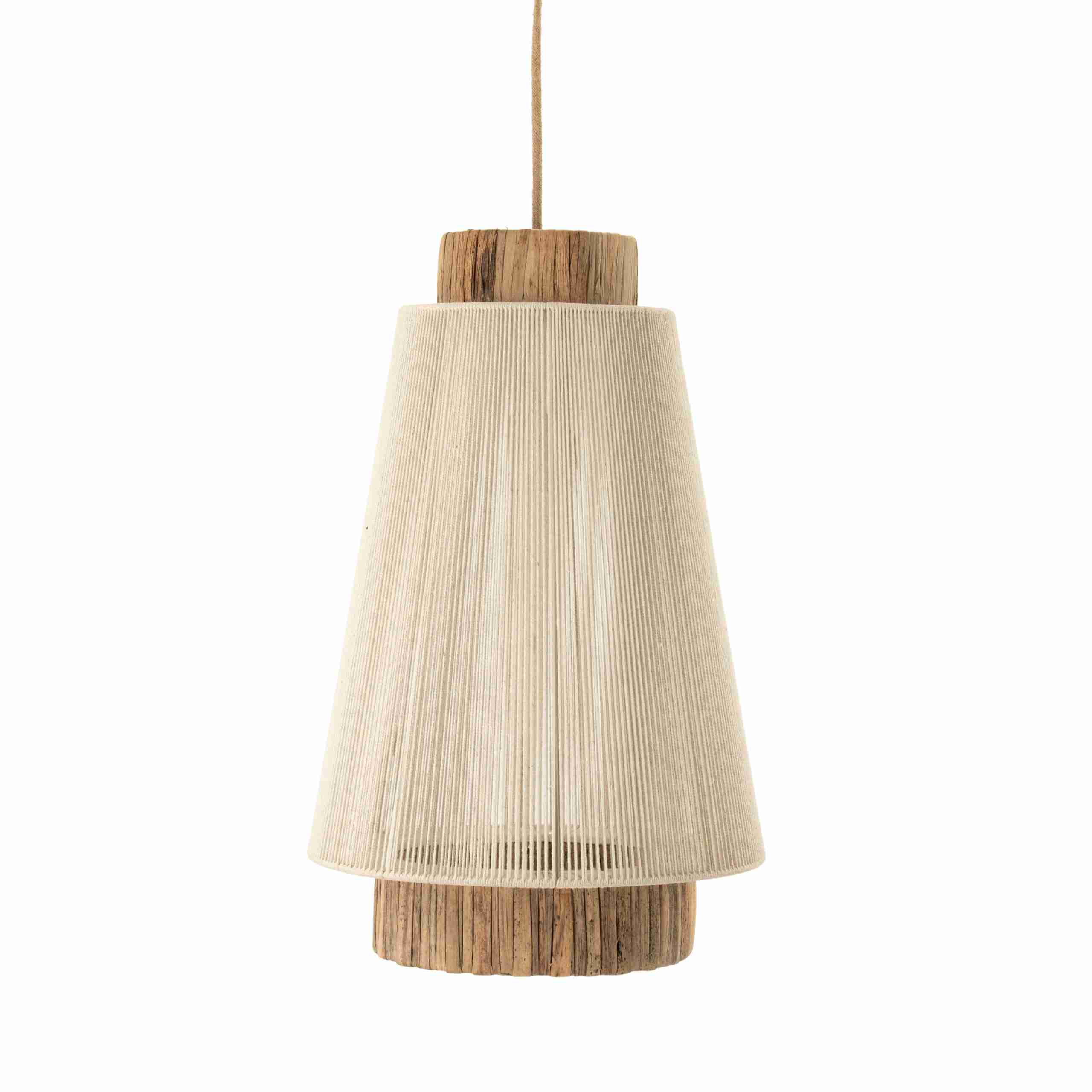 By-Boo Hanglamp Rae Katoen en zeegras, 35cm - Wit