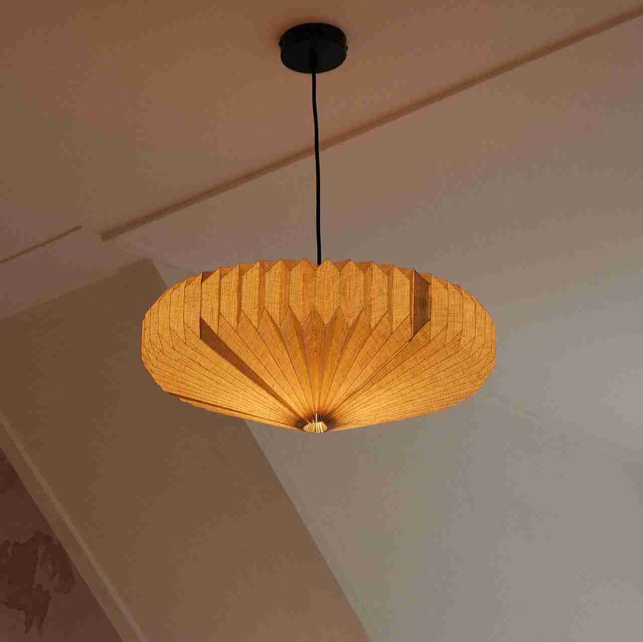 By-Boo Hanglamp Zuki Linnen, 55cm - Natuurlijk - Japandi
