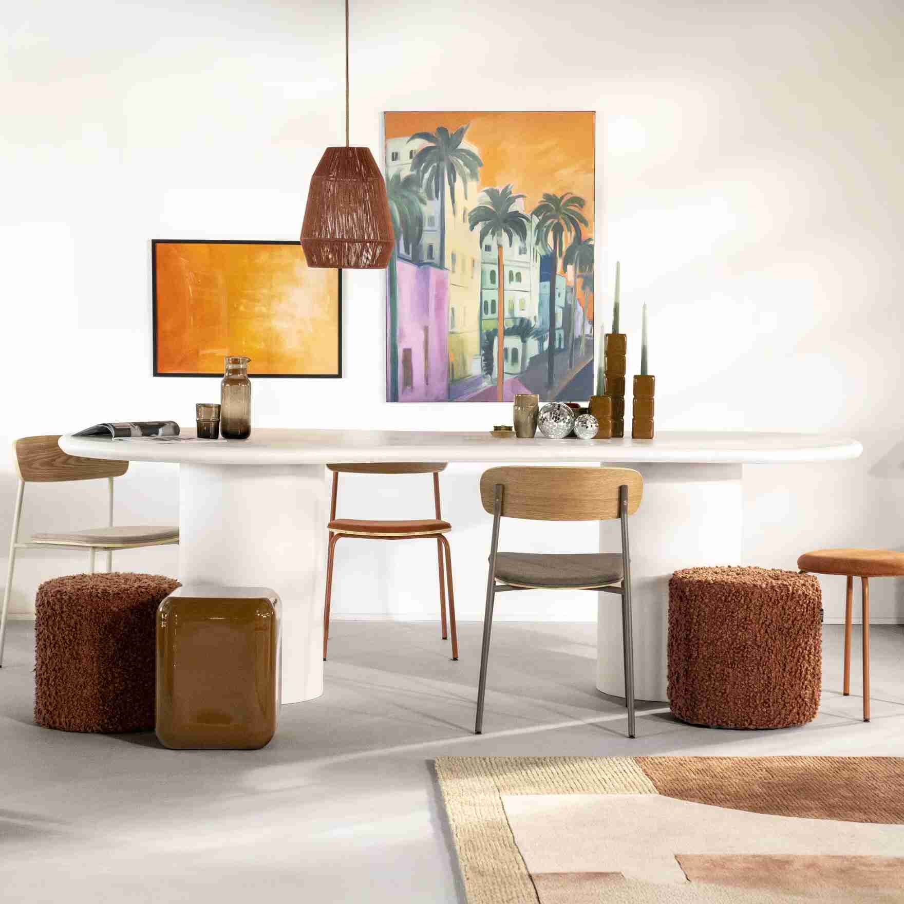 By-Boo Organische Eettafel Seki 250 x 110cm - Wit