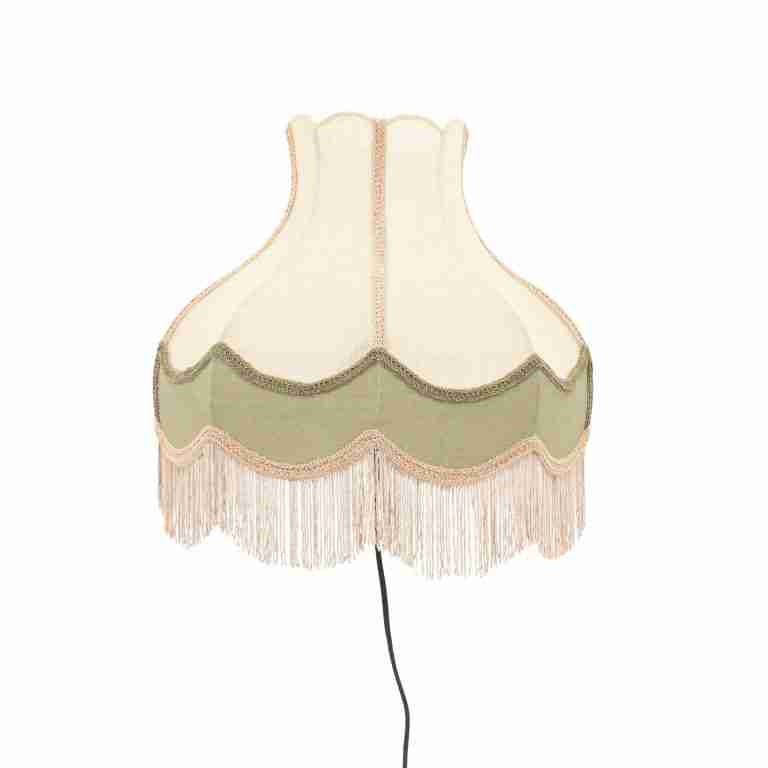 By-Boo Wandlamp Fringaloo Katoen en jute - Groen
