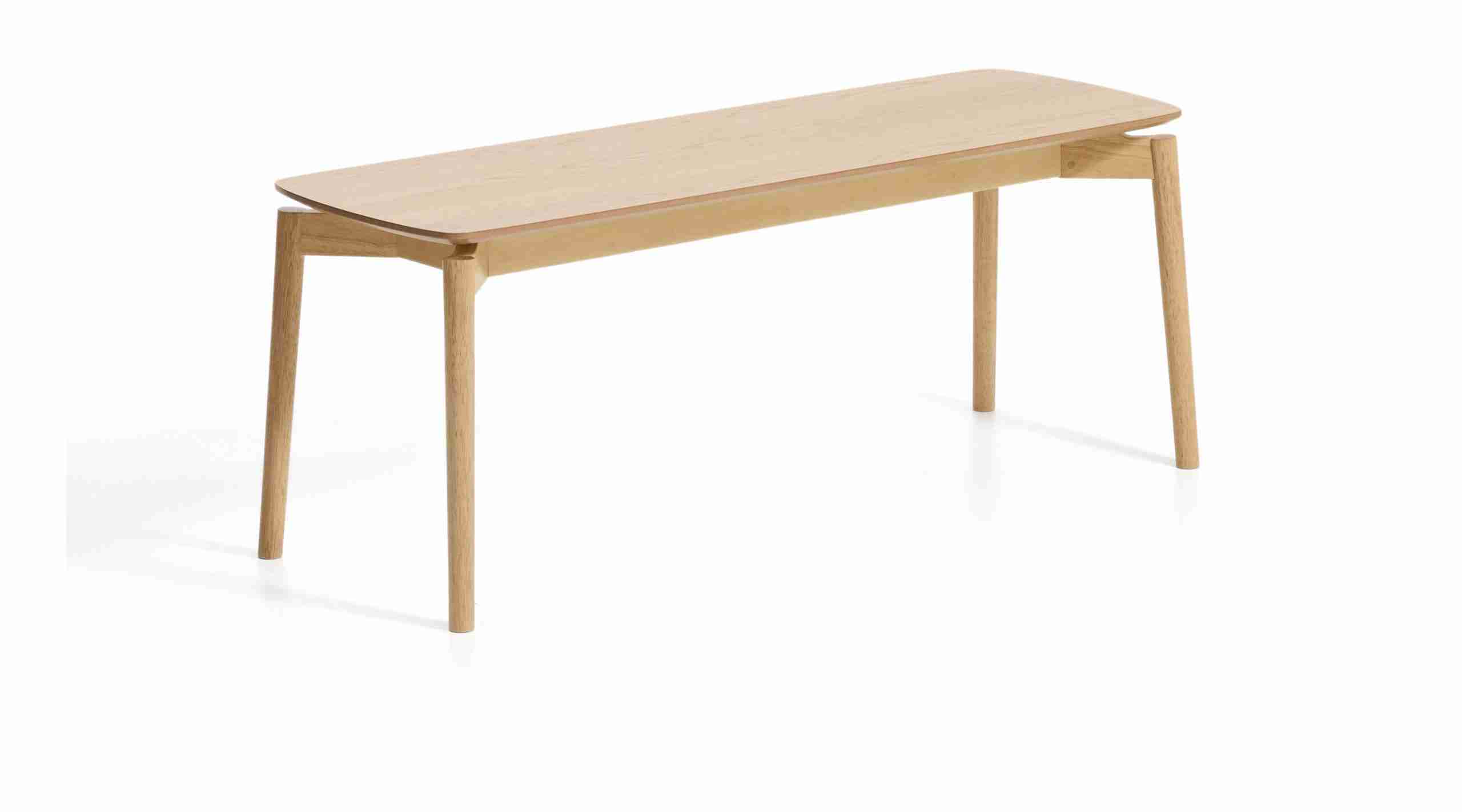 Kave Home Bankje Evera Eiken, 120cm - Naturel