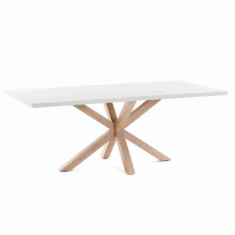 Kave Home Eettafel 'Argo' Eiken/Wit, 160 x 100cm
