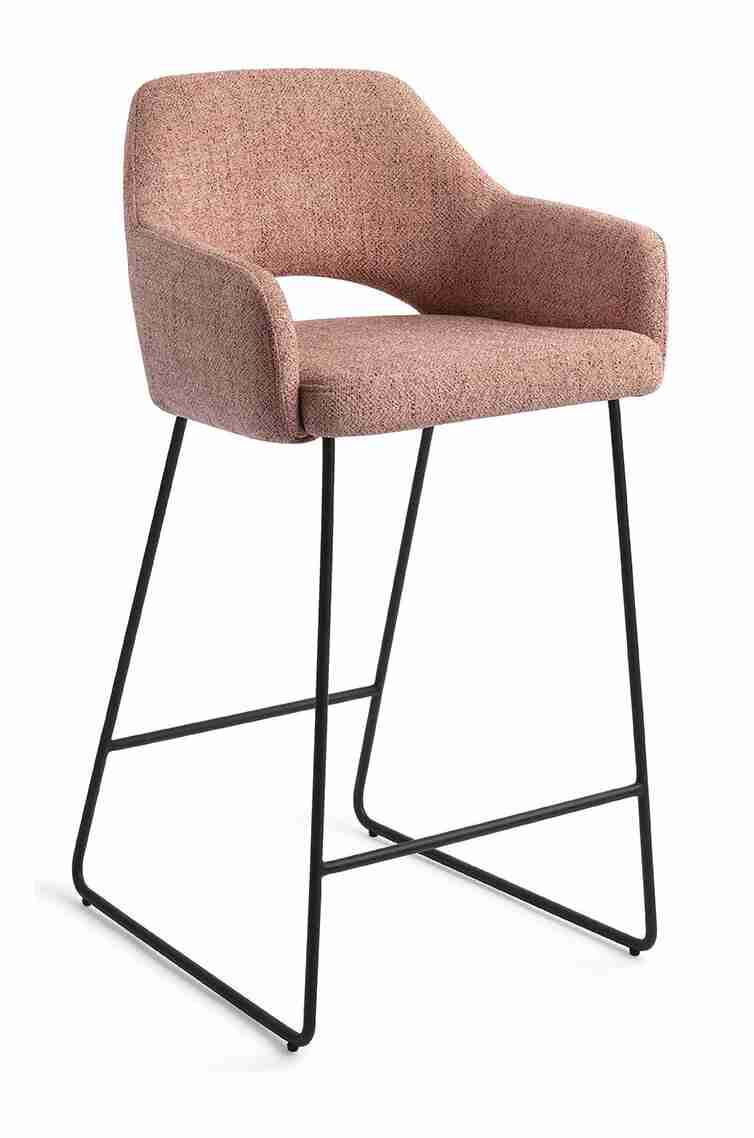 Jesper Home Barkruk 'Yanai' Slide Black, kleur Pink Punch (zithoogte 65cm)